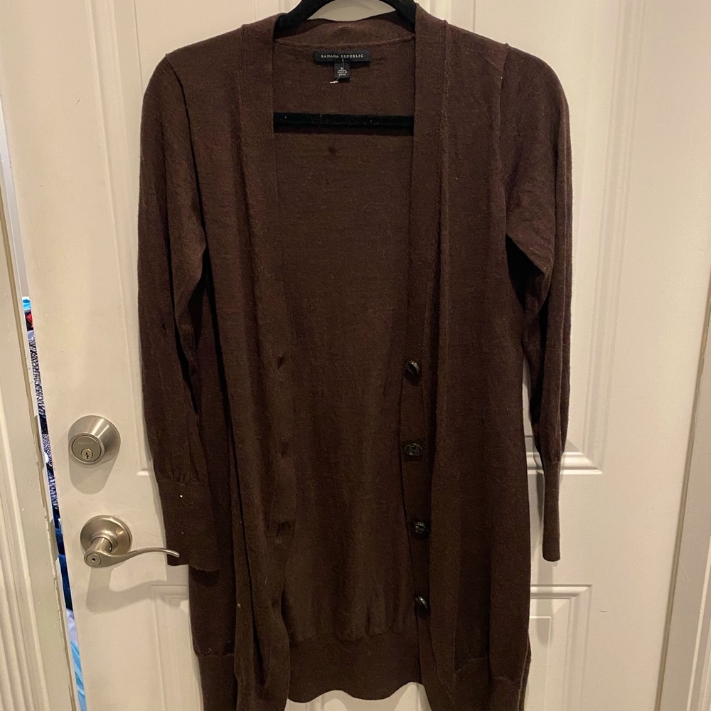 Banana Republic Long Button Down Cardigan